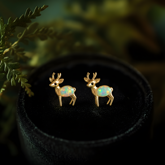 Deer Opal Stud Earrings