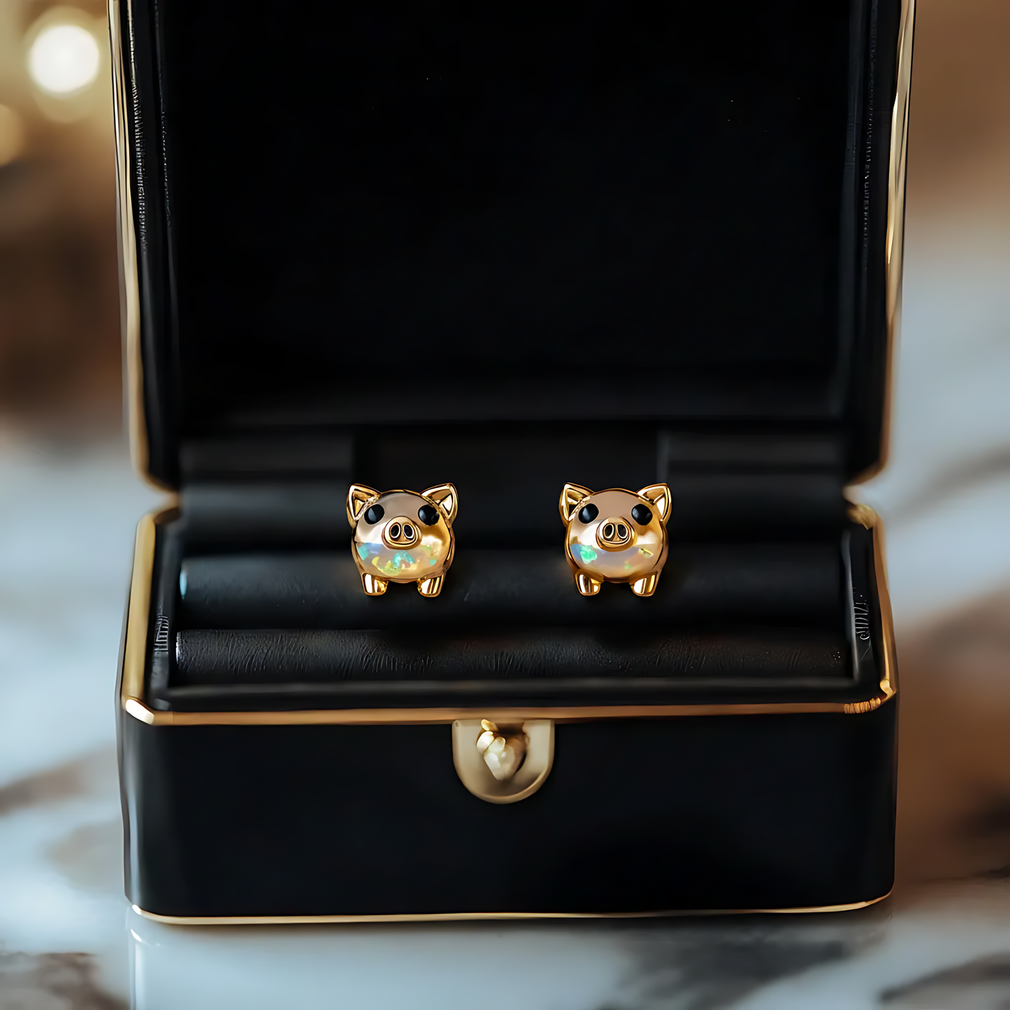 Pig Opal Stud Earrings