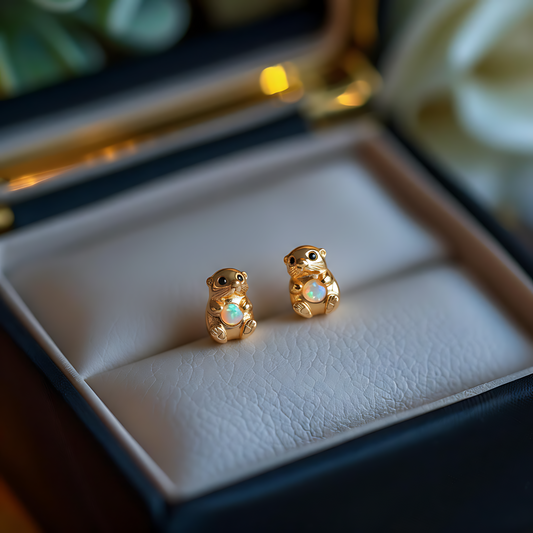 Otter Opal Stud Earrings
