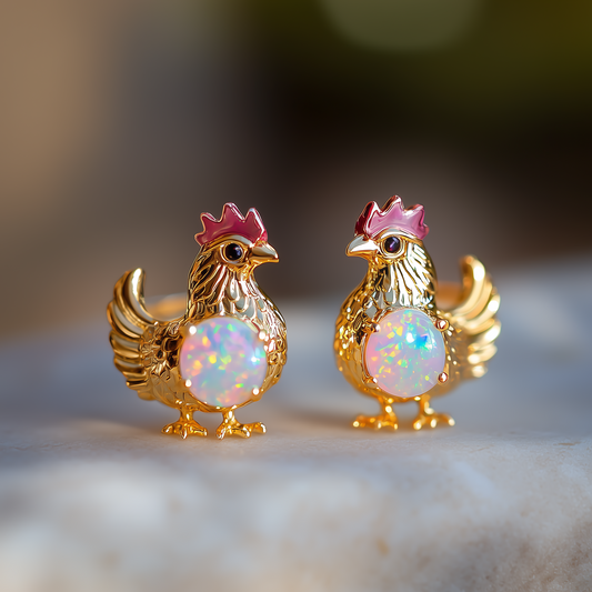 Chicken Opal Stud Earrings