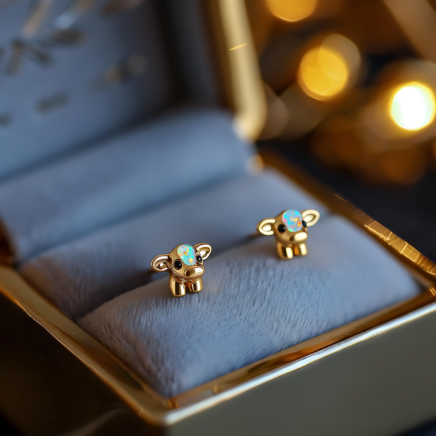 Cow Opal Stud Earrings