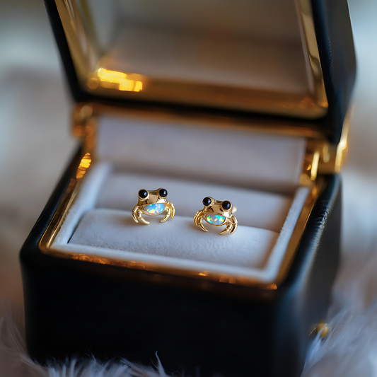 Crab Opal Stud Earrings