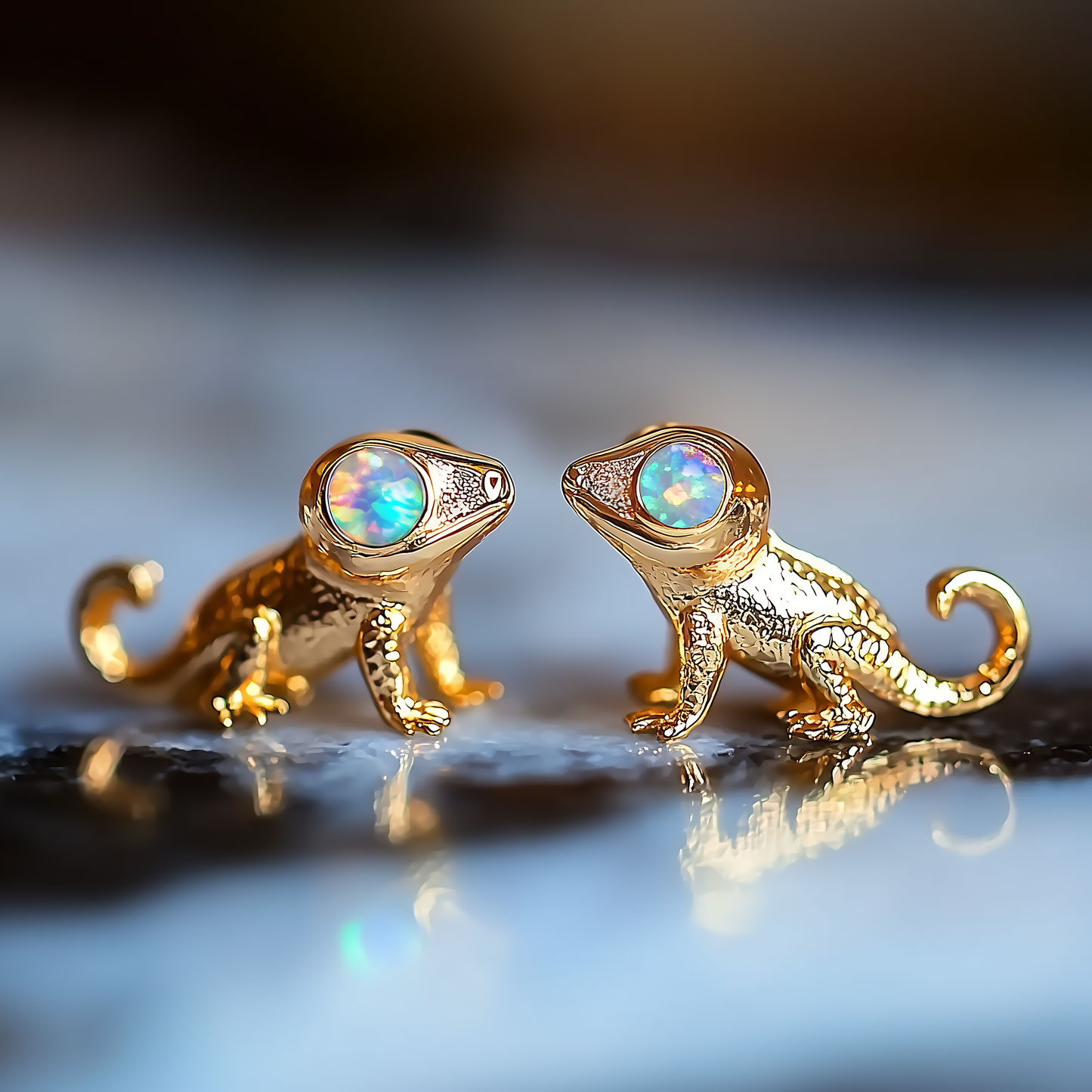 Gecko Opal Stud Earrings
