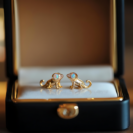 Gecko Opal Stud Earrings