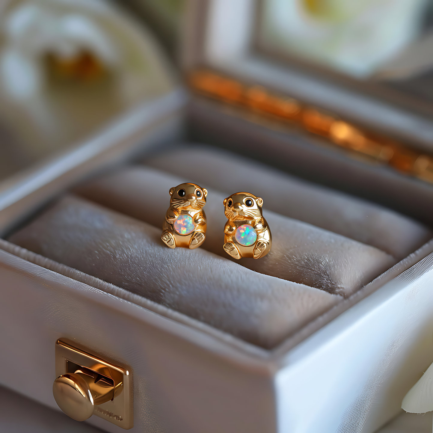 Otter Opal Stud Earrings