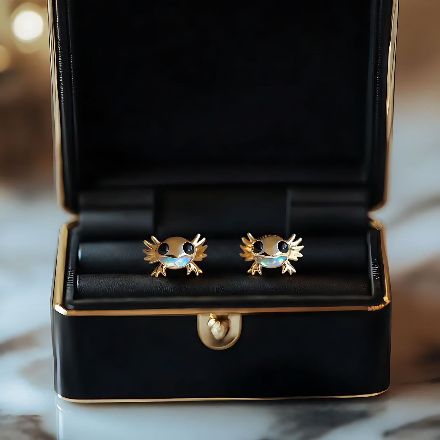Axolotl Opal Stud Earrings