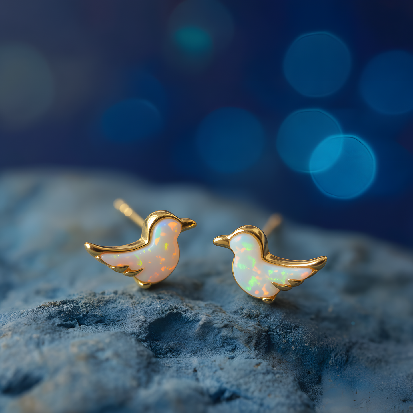 Bird Opal Stud Earrings