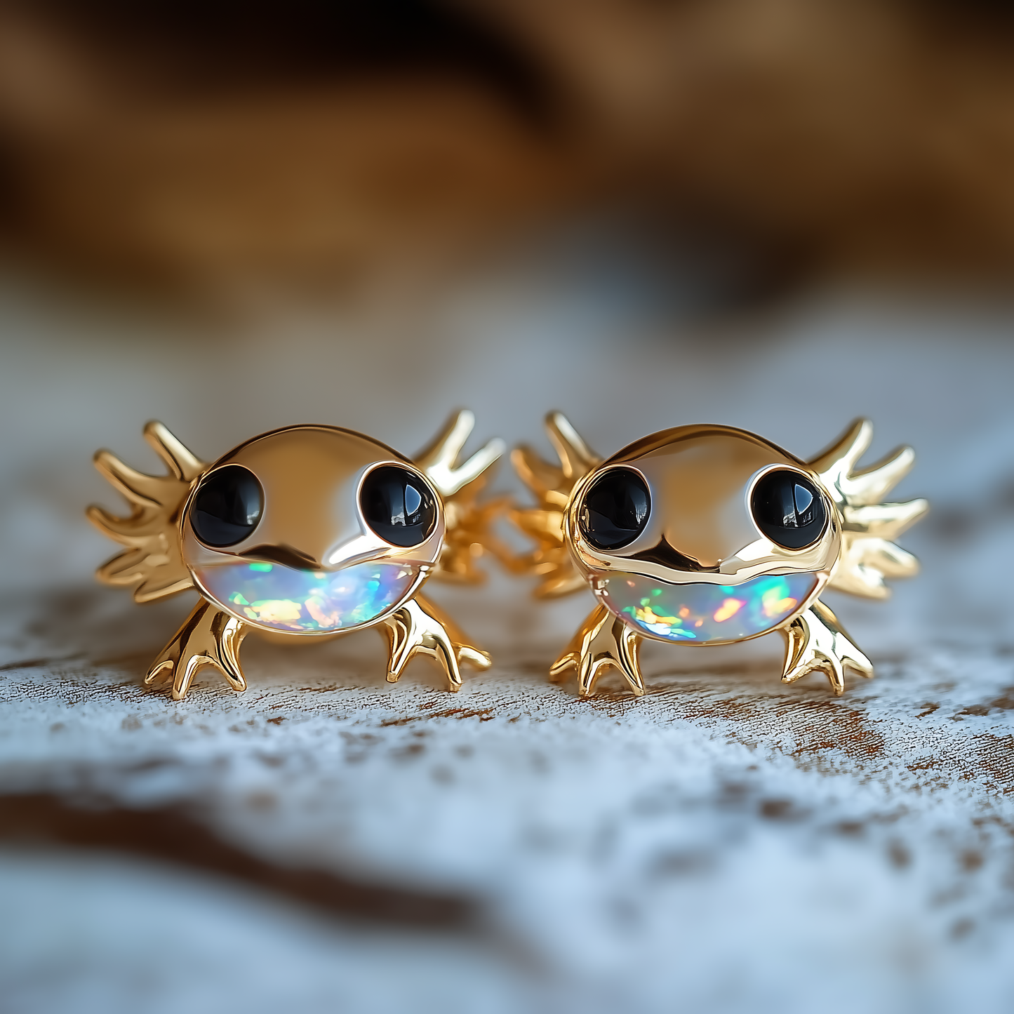 Axolotl Opal Stud Earrings