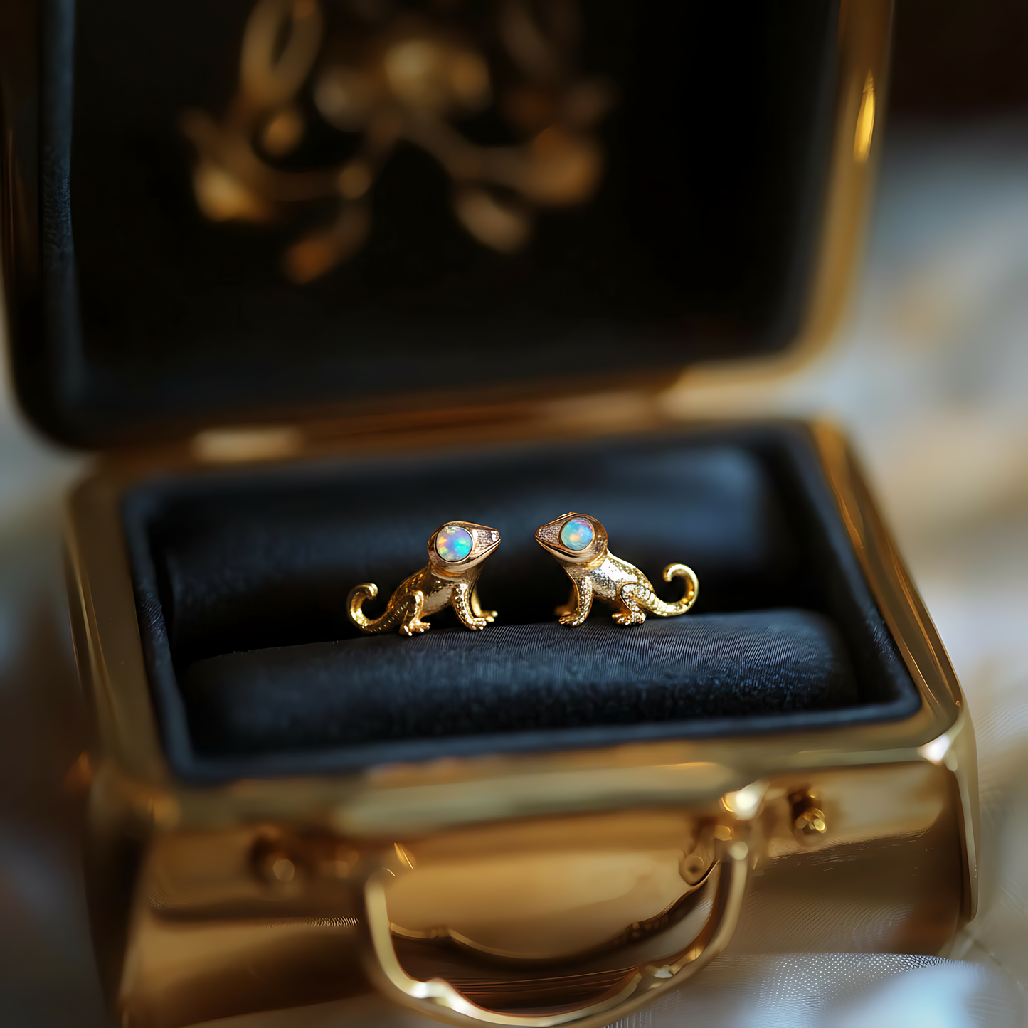Gecko Opal Stud Earrings