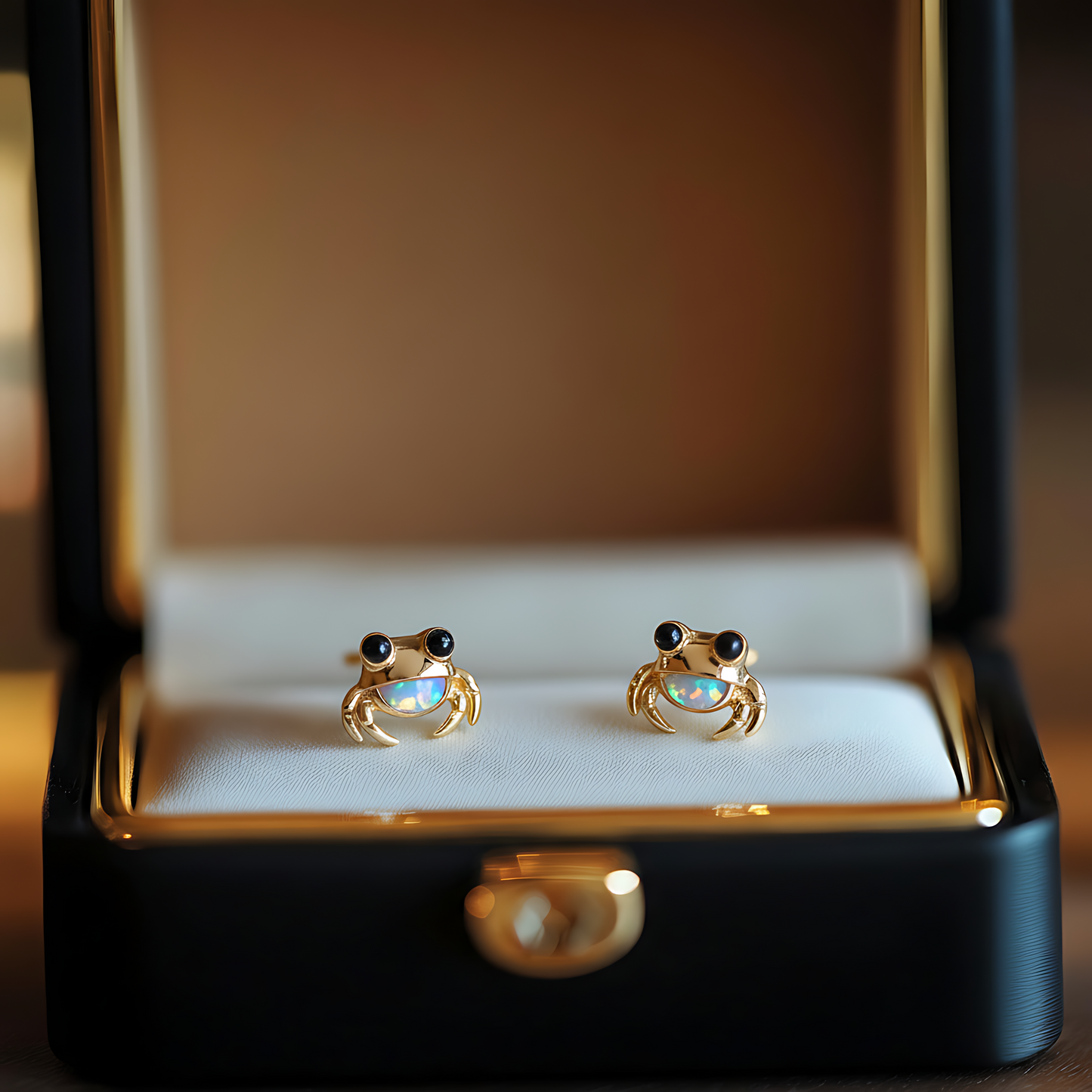Crab Opal Stud Earrings