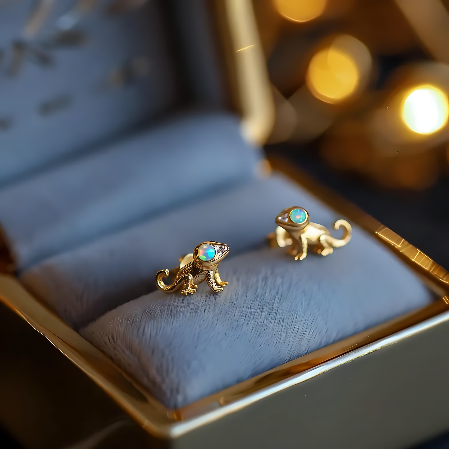 Gecko Opal Stud Earrings