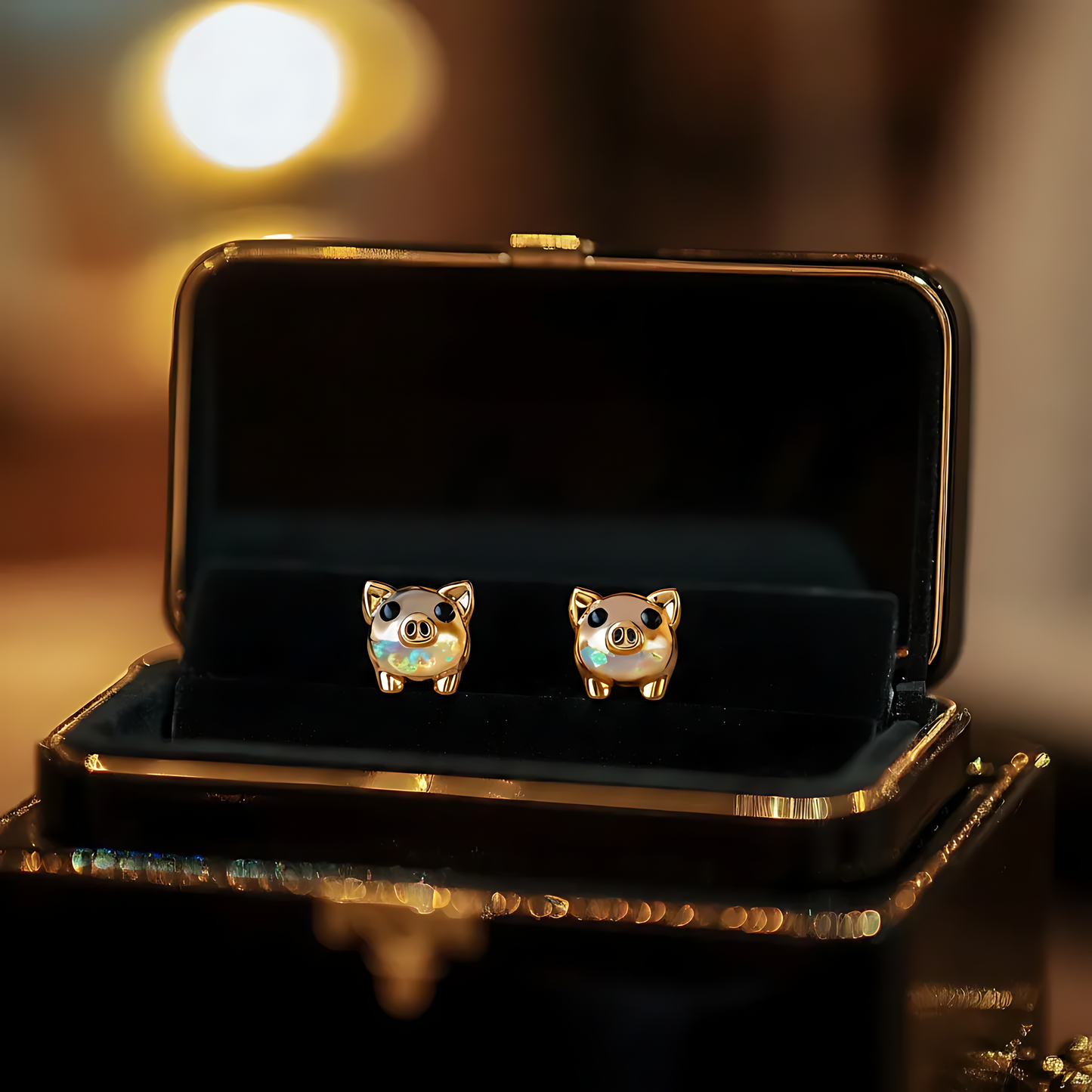 Pig Opal Stud Earrings