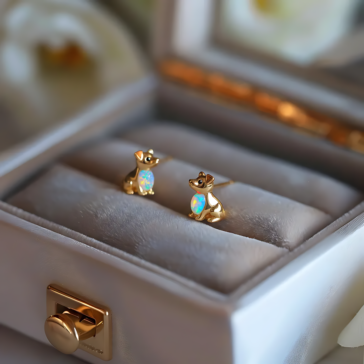 Dog Opal Stud Earrings