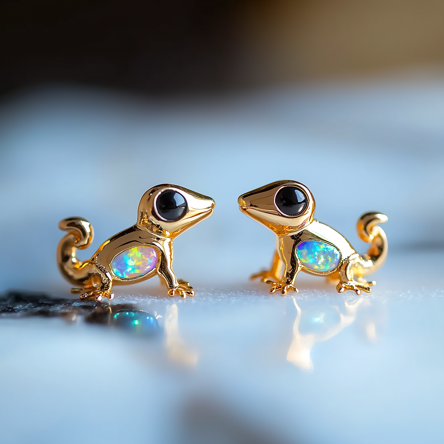 Gecko Opal Stud Earrings