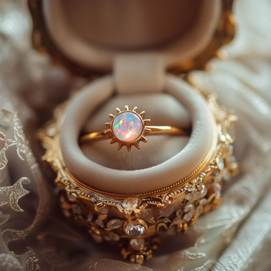Sun Opal Ring