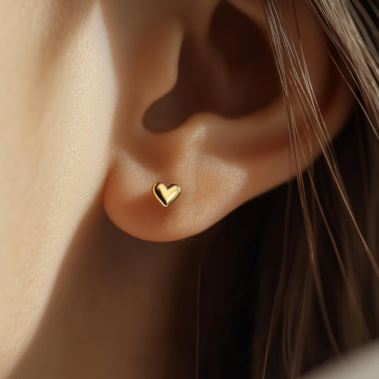 Tiny Heart Stud Earrings