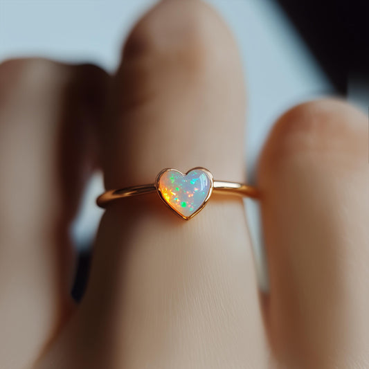 Opal Heart Ring
