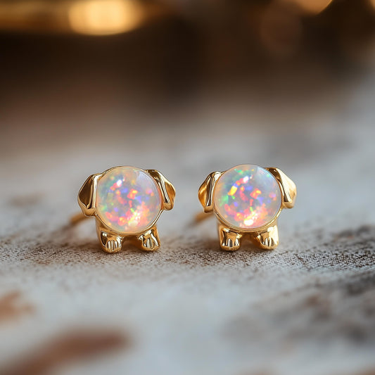 Dog Opal Stud Earrings