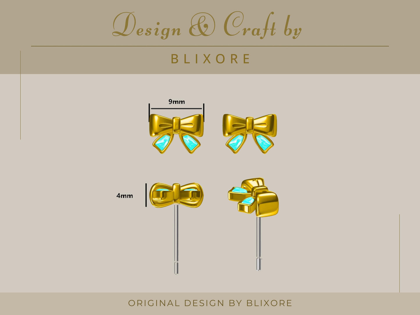 Ribbon Opal Stud Earrings