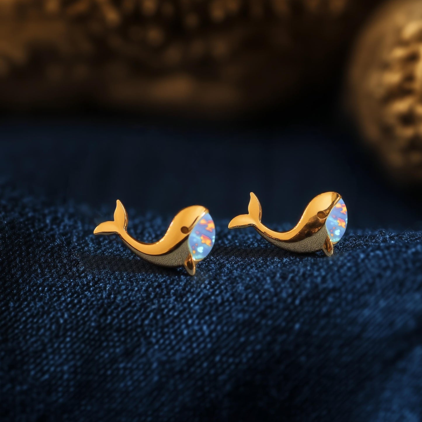 Whale Opal Stud Earrings