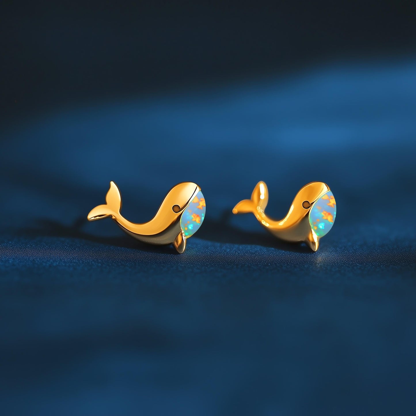 Whale Opal Stud Earrings