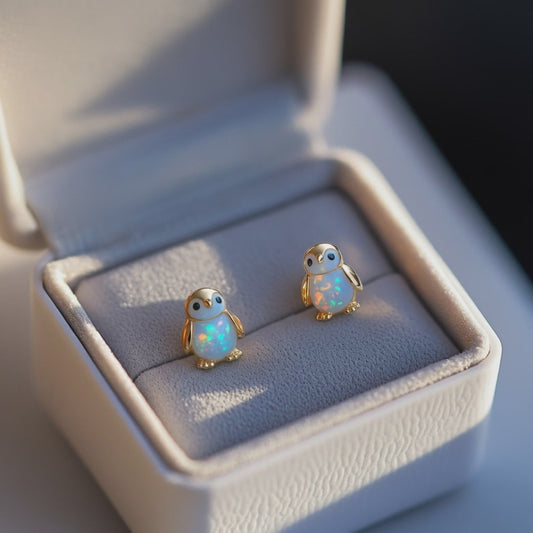 Penguin Opal Stud Earrings