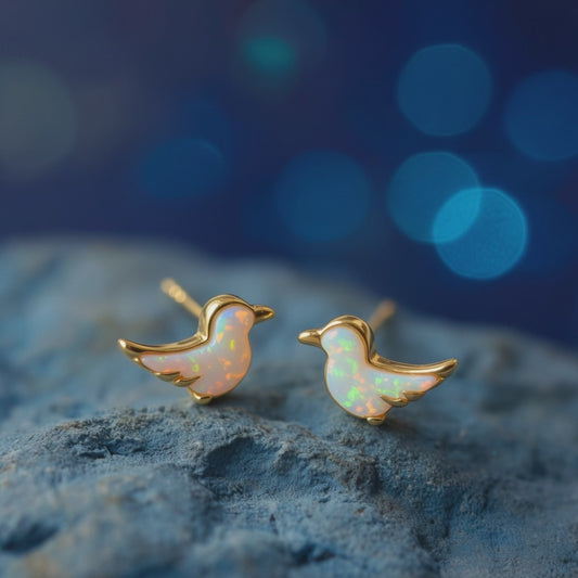 Bird Opal Stud Earrings