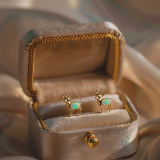 Deer Opal Stud Earrings