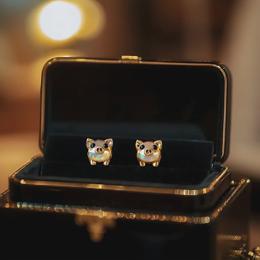 Pig Opal Stud Earrings