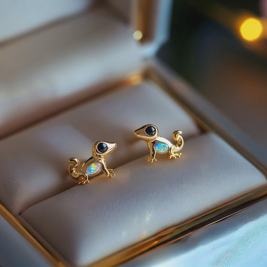 Gecko Opal Stud Earrings