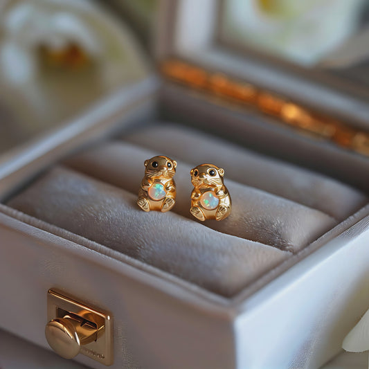Otter Opal Stud Earrings