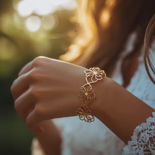 Flower Cuff Bracelet