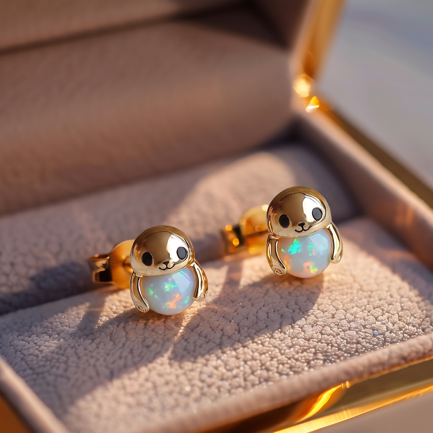 Seal Opal Stud Earrings