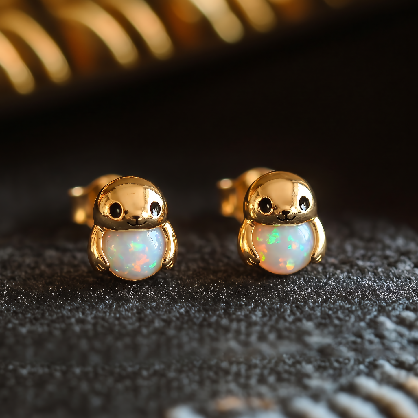 Seal Opal Stud Earrings