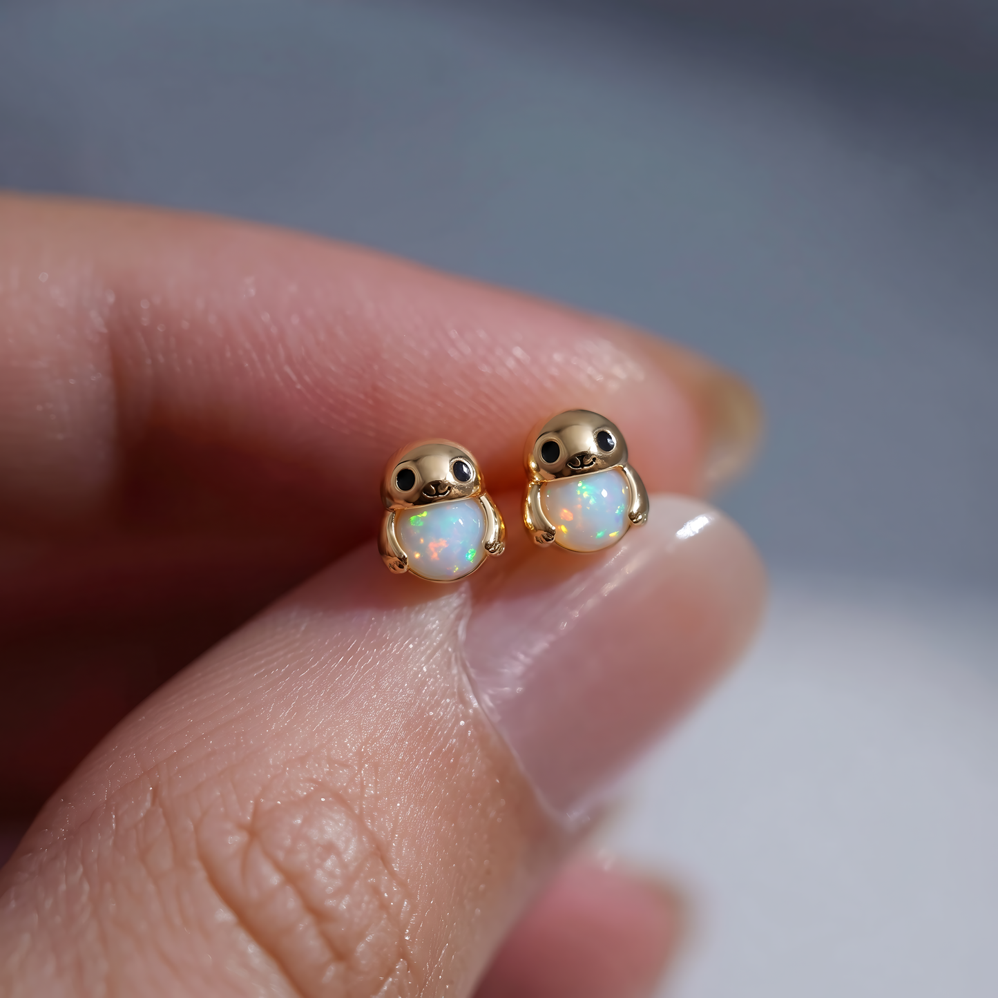 Seal Opal Stud Earrings
